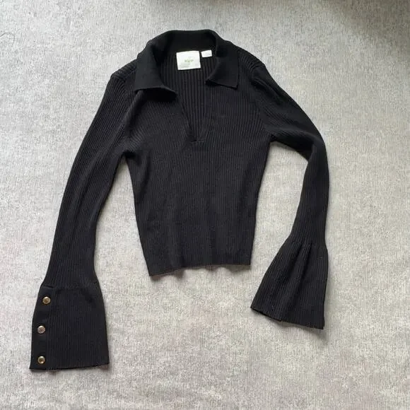 Anthropologie Long Sleeve Ribbed Top - Picture 1 of 3